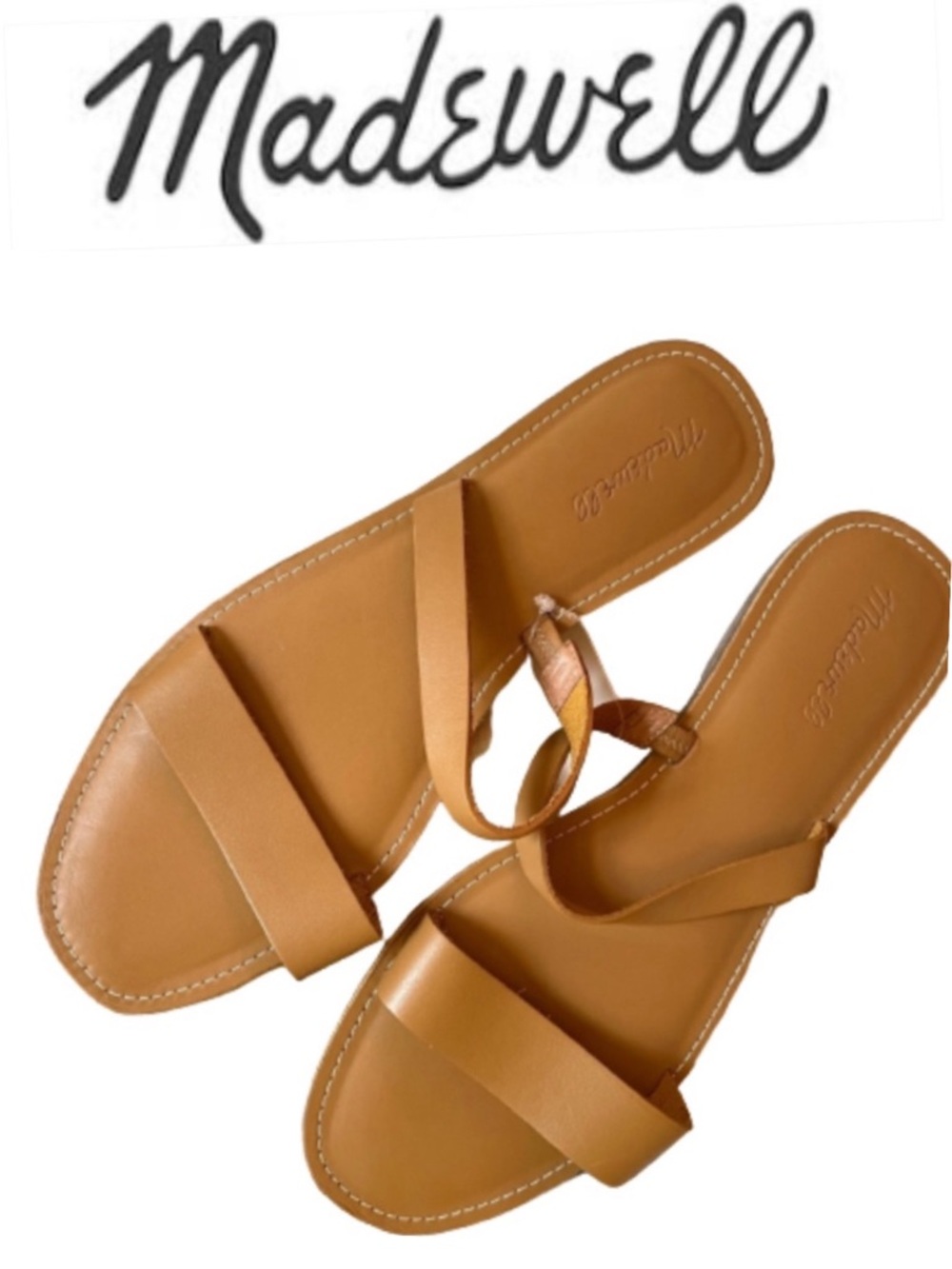 NWT Madewell Double-Strap Slide Sandal in Leather